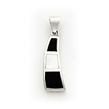 Sterling Silver Onyx and Mother of Pearl Pendant