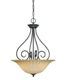 IMAGE OF Savoy House 7-2546-3-40 Walnut Patina Tuscadro Renaissance Three Light Bowl Pendant from the Tuscadr