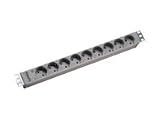 BACHMANN 48,3cm 19Zoll Steckdosenleiste 9fach ohne E/A Schalter Aluminium
