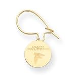 14K Atlanta Falcons Logo Name Round Kidney Wire Earrings