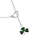 Green Three Leaf Clover - Shamrock Heart Lariat