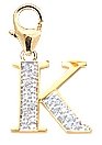 14k Gold Diamond Initial K Charm (1/10 cttw)