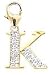 14k Gold Diamond Initial K Charm (1/10 cttw)