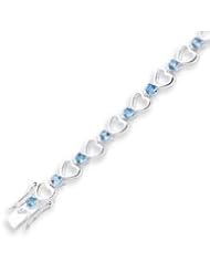 Sterling Silver Blue Topaz Bracelet - 7.5 Inch