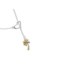 Gold Palm Tree - Gold Plated Heart Lariat Charm Necklace [Jewelry] [Jewelry]