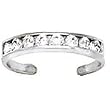Solid 14K White Gold Cubic Zirconia Toe Ring