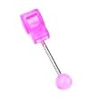 Stainless Steel with UV Pink Barbell Sold as a Pair