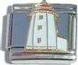 Clearly Charming White Lighthouse Italian Charm Bracelet Link