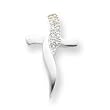 Sterling Silver Cross w/CZ (Cubic Zirconia) Pendant with 20 Inch Sterling Silver Chain