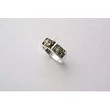Picture Of Amber Ring Green 2 Rectangle 925 Sterling Silver