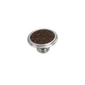 Laurey 12190 Cabinet Hardware 1-5/8-Inch Oval Knob, Satin Nickel and Brown