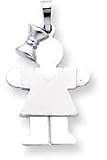 Girl With Bow Charm, White Gold
