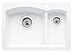 Blanco 511-661 Blancodiamond Silgranit Double Bowl Kitchen Sink, White Granite