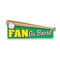 Baseball Fan on Board Car Magnet