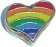Rainbow Heart Floating Charm for Heart Lockets
