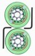 Kryptonics Scooter Wheels Kit 2 wheels - green