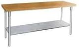 Maple Top Table With Galvanized Legs And Bracing 84x24