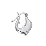 Dolphin Hoop Earrings in 14K White Gold: 0.7in-long 0.5in-wide 1.1 grams 0.2 in diameter