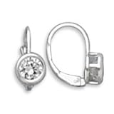 6mm Bezel Earrings on Lever