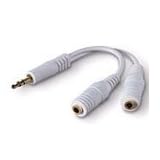 BELKIN 6 Y-SPLITTER FOR HEADPHONE/IPOD -- 2 X 3.5MM FEMALE / 3.5MM MALE (White) (#F8V234-WHT-APL