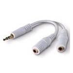 BELKIN 6 Y-SPLITTER FOR HEADPHONE/IPOD -- 2 X 3.5MM FEMALE / 3.5MM MALE (White) (#F8V234-WHT-APL
