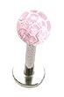 Surgical Steel Ball UV Pink Labret Sold as a Pair