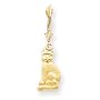 14k Satin Cat Dangle Leverback Earrings - JewelryWeb