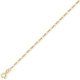 9ct Premium Quality 3 & 1 Figaro Anklet 9.5in/24cm. Beautiful presentation gift box and anonymous outer packaging. Money back if not 100% delighted
