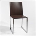 Euro Style 04962BRN CoraChair Leather Dark Brown/Chrome