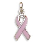Pink Enamel Fold Over Ribbon Charm