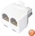 Ge Tl26191 Duplex Wall Jack Adapter (White, 4-Conductor)