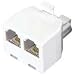 Ge Tl26191 Duplex Wall Jack Adapter (White, 4-Conductor)