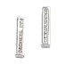 White Ice - Sterling Silver Bar Design with 18 Diamonds Earrings