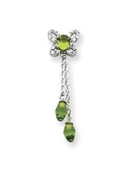 Sterling Silver Green & Clear CZ Earrings QE3003"