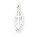Sterling Silver Ichthus Fish With Cross Charm Sterling Silver Ichthus Fish With Cross Charm