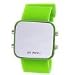 Green Exquisite Appearance Digital LED Mirror Watch with Soft Rubber Material