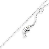 Sterling Silver 10inch Polished Dolphin Anklet - 10 Inch
