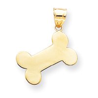 14k Dog Bone Charm by JewelryWeb