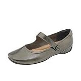 SoftWalk Bergamo | Ladies Maryjane Shoes Grey Silver Pearlized Patent by SoftWalk