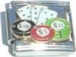 Clearly Charming Poker Chips and Cards Italian Charm Bracelet Link