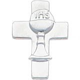 Rhodium Plated Cross Pin