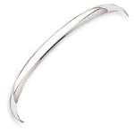 Sterling Silver 4mm Solid Polished Plain Slip-On Bangle Bracelet