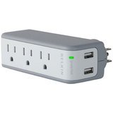 Belkin Mini Surge 3OUT Wall Mount $75K 918J with USB Charger