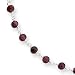 Sterling Silver 18 Inch Polished Garnet Beaded Necklace