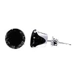 5 MM Round Black Cubic Zirconia .925 Sterling Silver Post Friction Back Stud Earrings