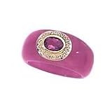 14k Gold, Purple Jade & Amethyst Ring- Sizes 6-8