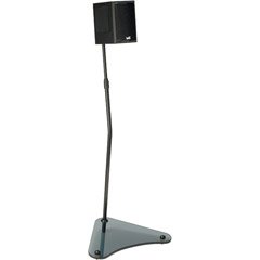 Sanus Systems Home Theater in A Box Speaker Stands - Black Pillar With Glass Base