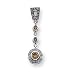 14k White Gold White and Champagne Diamond Pendant
