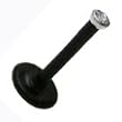 Stainless Steel 16g 3/8 Monroe PTFE w/Clear Push - Black Sold as a Pair