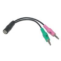 Headset Buddy Adapter: Smartphone Headset to PC Adapter - Use a 3.5mm iPhone/Smartphone Headset With Your PC, Converts 3.5mm Plug to Dual Mic/Audio 3.5mm, for Skype/VOIP